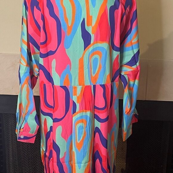 Multi color Shirt Dress - Picture 2 of 8